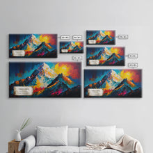Cargar imagen en el visor de la galería, Churen Himal, Travel Poster Wall Art, Framed Canvas Print, Mountain Art, Mountain Landscape Painting