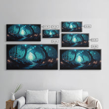 Load image into Gallery viewer, Beautiful Fantasy Art, Framed Canvas Print, Moonlit Forest Floor Fantasy Concept Art