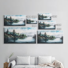 Carregar imagem no visualizador da galeria, framed lake landscape art | framed wall art | living room wall decor | Canvas Print | minimalist landscape | abstract landscape art | Rustic