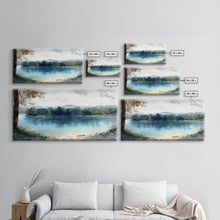 Load image into Gallery viewer, Blue Lake Art | Framed Canvas Print | Blue Lake Painting | Lake House Decor | Guest Room Landscape Painting | Wallowa Lake Painting