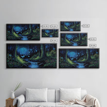 Load image into Gallery viewer, Enchanted Forest Painting, Fantasy Art, Fairy House, Fantasy, Woodland Decor, Woods, Forest, Fairy Forest with Blue Butterflies