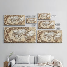 Carregar imagem no visualizador da galeria, Abstract fantasy world map, canvas print, middle earth style, wall art for nerds like me