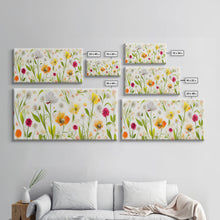 Load image into Gallery viewer, Botanical wall art, spring flowers, canvas print, dorm art for girls