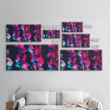 Carregar imagem no visualizador da galeria, Abstract Flowers Wall Decor, Floral Wall Art, Nature Print, Panoramic Wall Decor, Canvas Print, Wall Art, Framed Canvas Art