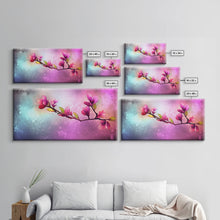 Cargar imagen en el visor de la galería, Cherry Blossoms Wall Art, Spring Flowers Wall Decor, Floral Wall Art, Panoramic Wall Decor, Canvas Print, Wall Art, Framed Canvas Art