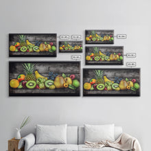 Cargar imagen en el visor de la galería, Fruits Wall Art, Food Wall Decor, Farmhouse Wall Decor, Kitchen Wall Art, Panoramic Wall Decor, Canvas Print, Wall Art, Framed Canvas Art