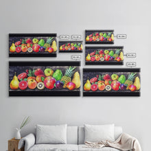 Cargar imagen en el visor de la galería, Fruits Wall Art, Food Wall Decor, Kitchen Wall Art, Panoramic Wall Decor, Canvas Print, Wall Art, Framed Canvas Art, Farmhouse Wall Decor,
