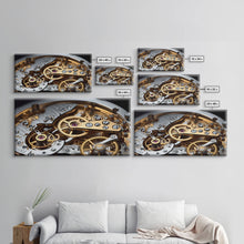 Load image into Gallery viewer, Clock Wall Decor, Watch Mechanism Wall Art, Watch Gears Wall Art, Panoramic Wall Decor, Canvas Print, Wall Art, Framed Canvas Art