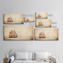 Carregar imagem no visualizador da galeria, Foggy Ocean Wall Art, Ship Painting Wall Decor, Abstract Wall Decor, Panoramic Wall Decor, Canvas Print, Wall Art, Framed Canvas Art