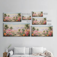 Cargar imagen en el visor de la galería, Flower Wall Art, Desert Landscape Wall Art, Mountain Art, Palm Trees Art, Tropical Art, Panoramic Art, Wall Art, Canvas Art, Landscape Art