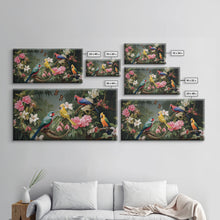 Cargar imagen en el visor de la galería, Flowers Wall Art, Animal Wall Art, Bird Art Print, Parrot Painting, Panoramic Art, Wall Art, Canvas Art, Landscape Art, Client Gift, Office