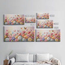 Carregar imagem no visualizador da galeria, Butterfly Wall Art, Flowers Wall Art, Colorful Fowers, Panoramic Art, Wall Art, Canvas Art, Landscape Art, Meadow Art, Botanical Art