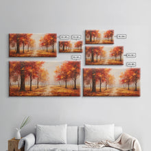 Carregar imagem no visualizador da galeria, Fall Decor, Beautiful Forest In Early Autumn, Landscape Framed Canvas Print Painting, Wall Art, Wall Decor, Autumn Decor, Farmhouse Decor