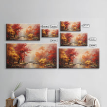Carregar imagem no visualizador da galeria, Fall Centerpiece, Beautiful Forest In Early Autumn, Landscape Framed Canvas Print Painting, Wall Art, Wall Decor, Autumn Decor, Farmhouse