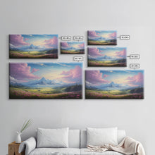 Load image into Gallery viewer, Beautiful Mountain Painting Canvas Print, Landscape Oil Painting, Minimalist Modern Art, Canvas Painting, Framed Mountain Art Print