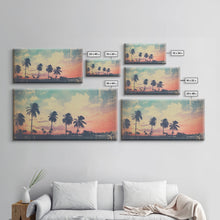 Load image into Gallery viewer, Distressed Old Photo Of Miami Beaches In the 1980s - Framed Canvas Print - Photography Print - Vaporwave Aesthetic Wall Art