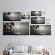 Load image into Gallery viewer, Black And White Florida Rain Storm, Framed Canvas Print, Liminal Art, Liminal Spaces, Framed Wall Art, Office Decor, Dark Moody Art