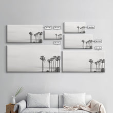 Load image into Gallery viewer, Black And White Miami Rain Storm, Framed Canvas Print, Liminal Art, Liminal Spaces, Framed Wall Art, Office Decor, Dark Moody Art