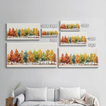 Carregar imagem no visualizador da galeria, Autumn Decor - The Changing Of The Leaves - Framed Canvas Print - Fall Painting - Fall Centerpiece - Orange Leaves - Rustic Farmhouse Decor