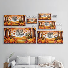 Carregar imagem no visualizador da galeria, Autumn Leaves and Pumpkins Please! Modern Farmhouse Wall Decor, Dining Room Wall Sign Kitchen Decor Large Framed Canvas Print, Fall Wall Art