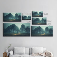 Carregar imagem no visualizador da galeria, Gloomy Spooky Forest, ready to hang canvas print wall art, Lakehouse Cabin Wall Decor
