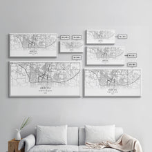 Carregar imagem no visualizador da galeria, Akron Street Map, Ohio Map, Map Print, Modern Art, Wall Art, Canvas Print, Wall Hanging, Office Wall Décor, Couples Gift, City Map Canvas