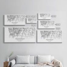 Carregar imagem no visualizador da galeria, Albuquerque Street Map, New Mexico Map, Map Print, Modern Art, Wall Art, Canvas Print, City Maps, Office Gift, Prints, Above Bed Décor