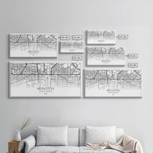 Carregar imagem no visualizador da galeria, Arlington Street Map, Texas Map, Map Print, Modern Art, Wall Art, Canvas Print, Travel Art, Apartment Décor, Summer Gift, Laundry Room Décor