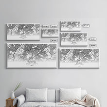 Load image into Gallery viewer, Athens Street Map, Greece Map, Map Print, Modern Art, Wall Art, Canvas Print, Preppy Room Décor, Coffee Bar Décor, Graduation Gifts, Office