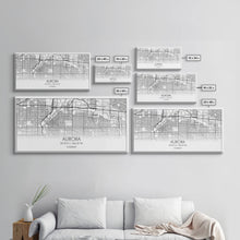 Load image into Gallery viewer, Aurora Street Map, Colorado Map, Map Print, Modern Art, Wall Art, Canvas Print, College Apartment, Colorado Wall Art, Mom Birthday Gift