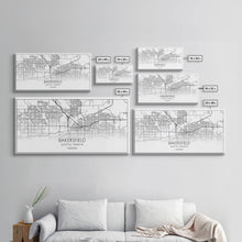 Carregar imagem no visualizador da galeria, Bakersfield Street Map, California Map, Map Print, Modern Art, Wall Art, Canvas Print, Cabin Décor, Gift For Home, Unique Wall Art, Room Art