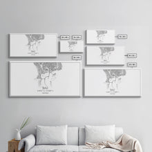 Carregar imagem no visualizador da galeria, Bali Street Map, Indonesia Map, Map Print, Modern Art, Wall Art, Canvas Print, Asian Wall Art, Over Bed Wall Art, Gift For Friend, Prints