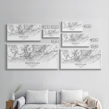 Load image into Gallery viewer, Birmingham Street Map, Alabama Map, Map Print, Modern Art, Wall Art, Canvas Print, Hometown Gifts, Entryway Décor, Farmhouse Wall Art