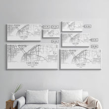 Carregar imagem no visualizador da galeria, Cape Coral Street Map, Florida Map, Map Print, Modern Art, Wall Art, Canvas Art, Rustic Décor, Bedroom Décor Women, Gift For The Home