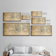 Load image into Gallery viewer, Dallas Map Canvas Print, Texas Map Print, Texas Wall Art, Dallas Map Poster, US, USA Maps, Dallas Maps, Map Gifts, Large Framed Map Print