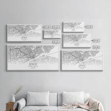 Load image into Gallery viewer, Detroit Street Map, Michigan Map, Map Print, Minimalist Art, Wall Art, Canvas Art, Office, Apartment Décor, Poker Room Décor, Fun Wall Art