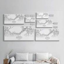 Load image into Gallery viewer, Madison City Map, Wisconsin Map, Map Art, Modern Art, Wall Art, Canvas Art, Unique Gifts, Large Wall Art, College Décor, Room Décor, Prints