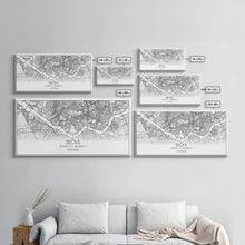 Load image into Gallery viewer, Seoul City Map, South Korea Art, Map Print, Modern Wall Art, Wall Art, Canvas Art, Thank You Gift, College Dorm Décor, Panoramic Art
