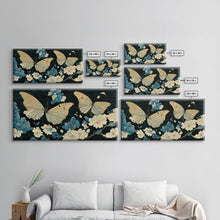 Carregar imagem no visualizador da galeria, Butterfly canvas part, beautiful butterfly wall art, wall art for girls, living room art, guest room art