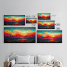 Load image into Gallery viewer, Beautiful sunset canvas print, canvas art, ink painting style, abstract sunset wall art, cool wall art