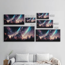 Carregar imagem no visualizador da galeria, Aurora Borealis Landscape Canvas Print, Mountains of Norway, cool wall art, unique wall art, mountain landscape wall art, space and stars