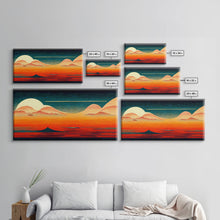 Carregar imagem no visualizador da galeria, Art Deco Sunset, Desert Dunes, Canvas Print ready to hang wall art, cool wall art