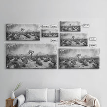 Load image into Gallery viewer, Desolate Desert with Joshua Trees, Framed Canvas Print for Living Room Decor, Ideal for Bedroom Wall Art, Rustic Western Scene