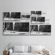 Load image into Gallery viewer, Cowboys Riding in Dusty Canyon, Striking Wall Art for Living Room or Bedroom, Framed Canvas Print, Home Decoration