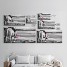 Load image into Gallery viewer, Beach Horseback Rider with Pink Boots, Delightful Framed Canvas Print, Ideal for Living Room or Bedroom Wall Art