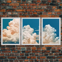 Cargar imagen en el visor de la galería, Cloud Wall Art Triptych 3 Piece Set Blue Wall Art Abstract Art Print Minimalist Wall Art Indigo Art Maximalist Deco Sky Wall Art Sky Print