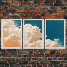 Load image into Gallery viewer, Cloud Wall Art Triptych 3 Piece Set Blue Wall Art Abstract Art Print Minimalist Wall Ar Indigo Art Maximalist Deco Sky Wall Art Sky Print