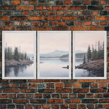 Load image into Gallery viewer, Beautiful Pacific Northwest Landscape, 3 Piece Framed Canvas Print Set, Washington Seattle Landscape Painting, PNW Decor, Oregon Art