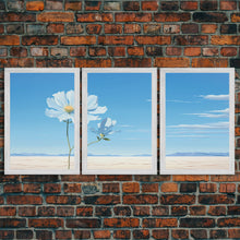 Carregar imagem no visualizador da galeria, Flower Art Print, Cosmos Flower, Minimalist Art, Canvas Print, Wall Art, 3 Piece Wall Art, Ranch House Decor, Living Room Prints, Office Art