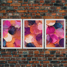Carregar imagem no visualizador da galeria, Girly Wall Art, Vibrant Wall Print, Abstract Art Print, Canvas Print, Wall Art, 3 Piece Wall Art, Living Room Prints, Office Wall Decor
